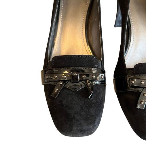 Circa Joan and David Luxe black suede bow detail pumps 8.5 - Picture 4 of 8